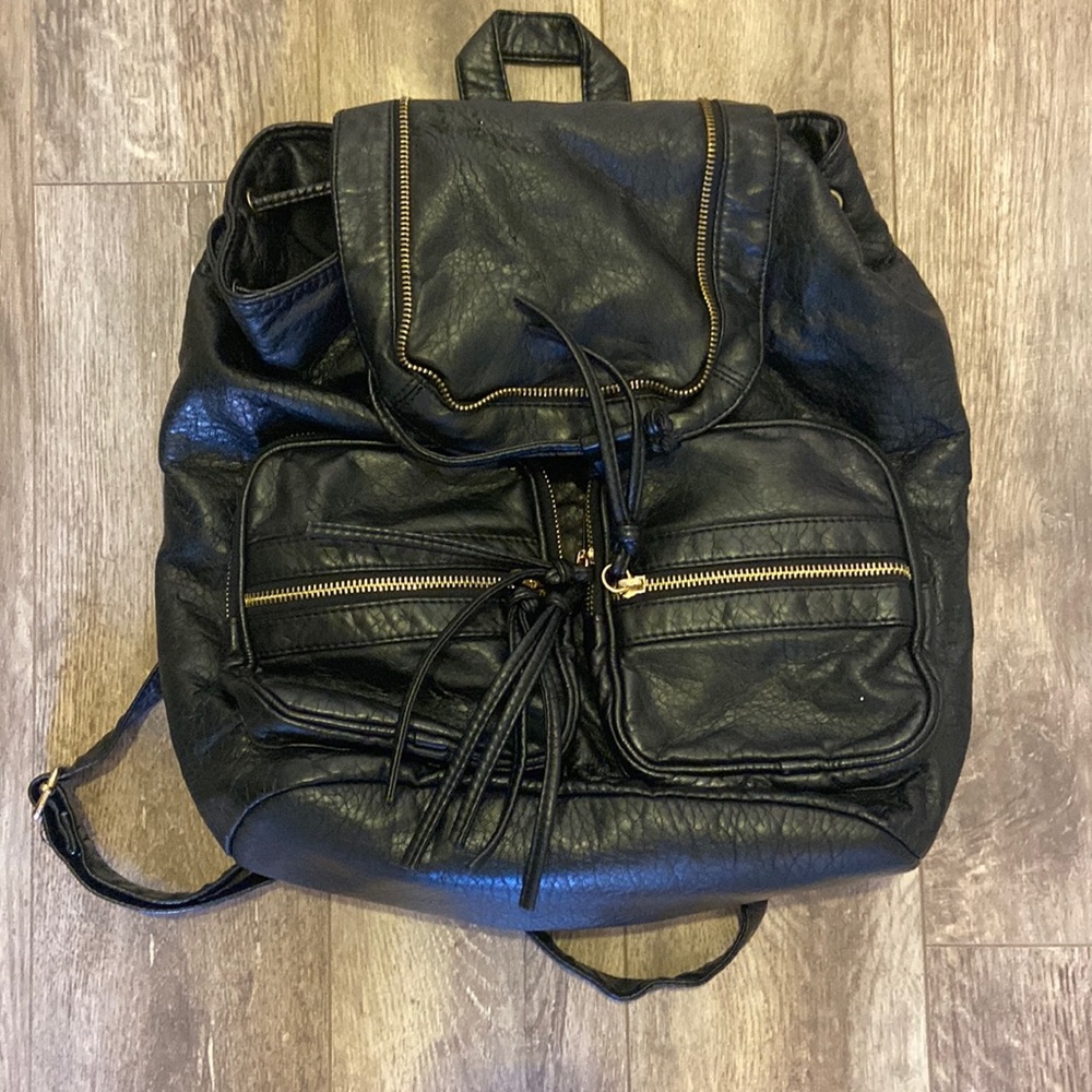 Black pleather backpack Target